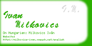 ivan milkovics business card